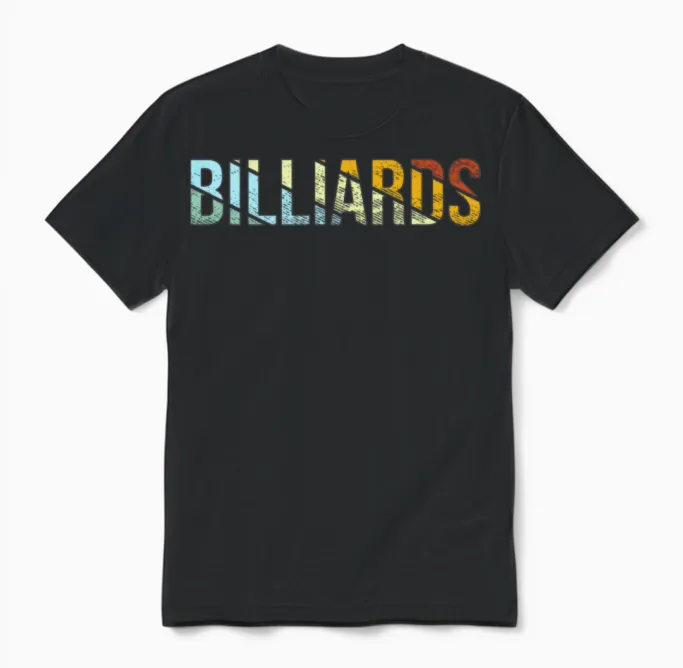 Billiards Retro Unisex T-Shirt in Black