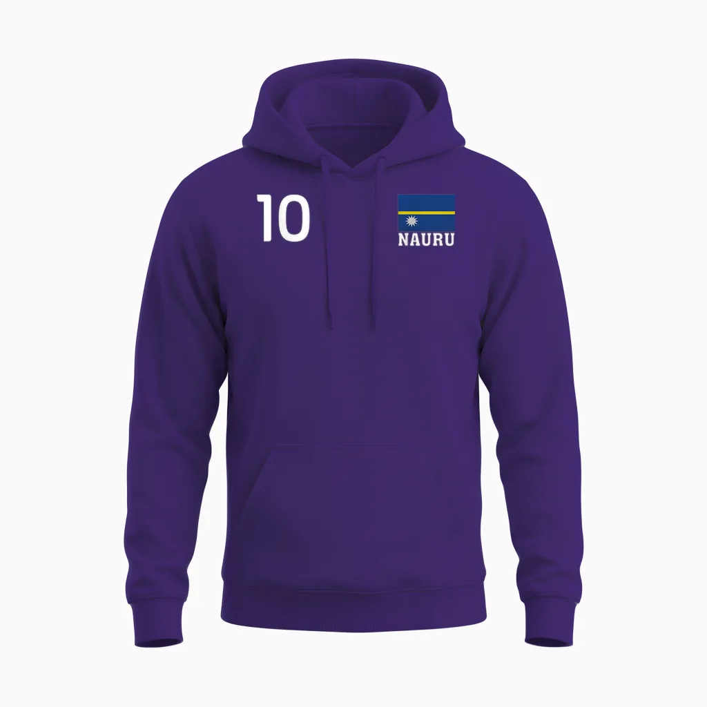 Nauru Numéro 10 Drapeau National Country Pride Heritage Unisex Hoodie in Purple
