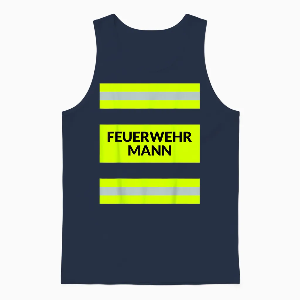 Feuerwehr Feuerwehrmann Kostüm Karneval Fasching Beruf Unisex Tank Top in Navy