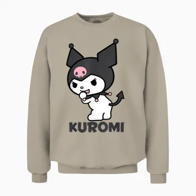 Sanrio Kuromi Backside Logo Unisex Sweatshirt - Sand