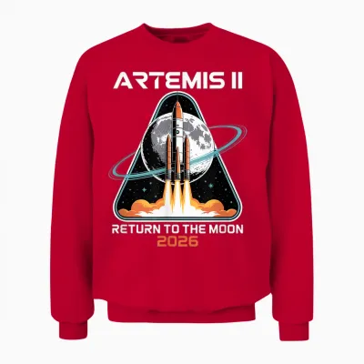 Raketenstart Artemis Ii to the Moon Weltraumforschung Unisex Sweatshirt - Red