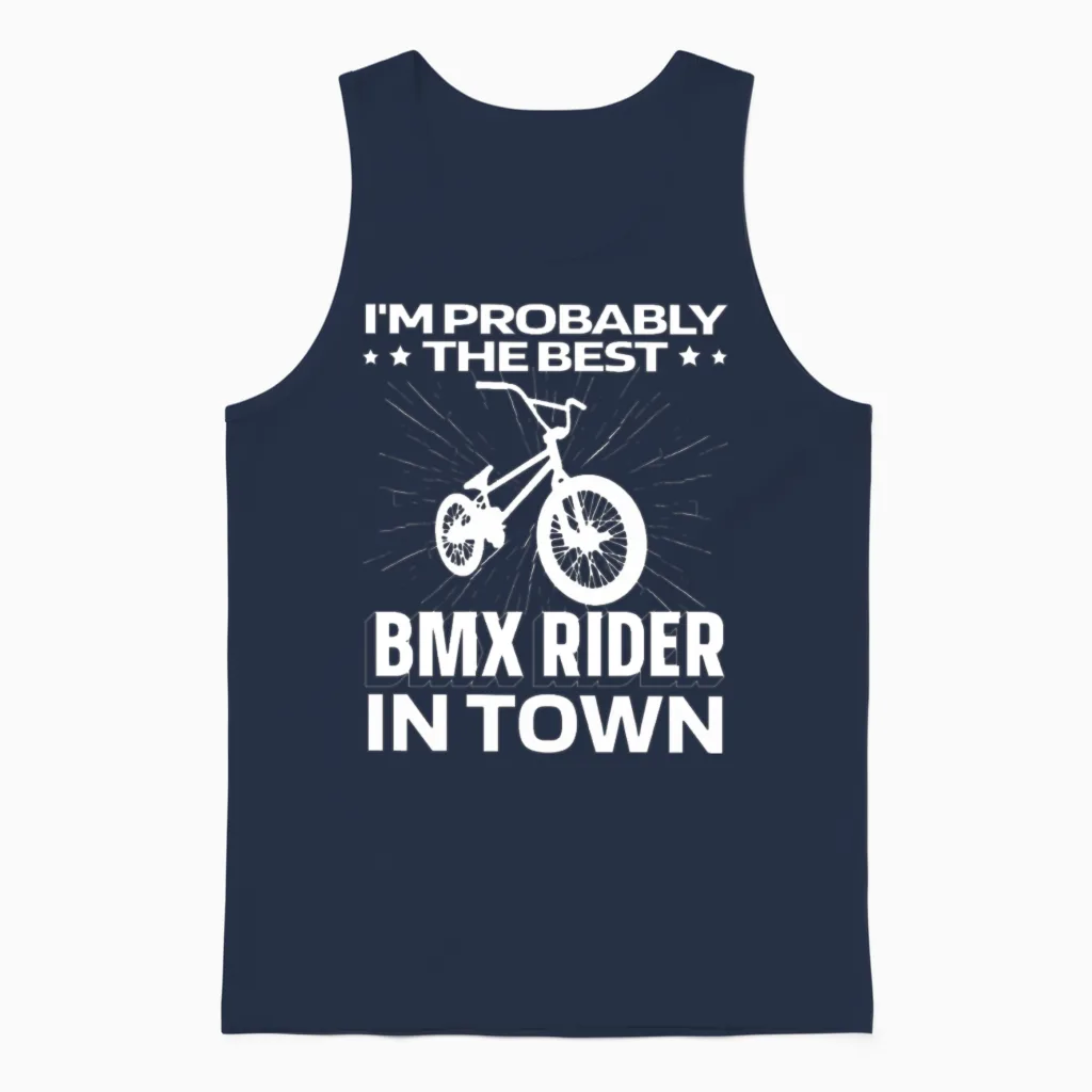 Bmx Funny Cycling Gift Unisex Tank Top in Navy