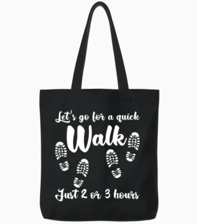Hiking Outdoor Walk Walking Hike Tote Bags - Black