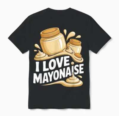 I Love Mayonnaise, Food Lover Funny Unisex T-Shirt - Black