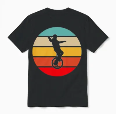 Unicycle Retro Unisex T-Shirt - Black
