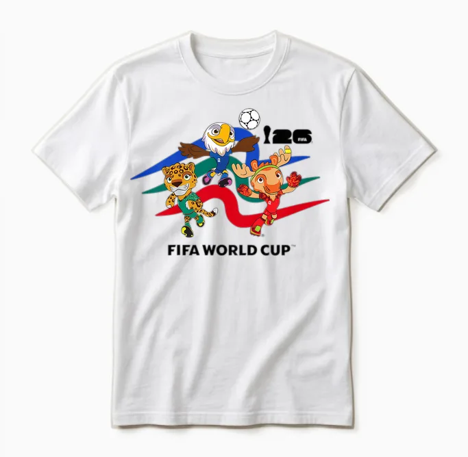 Kinder Fifa World Cup26 Host Country Maskottchen Action Unisex T-Shirt in White