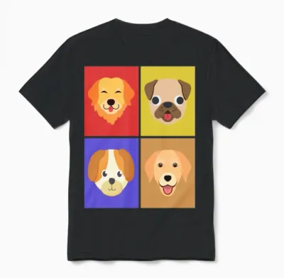 Dogs Unisex T-Shirt - Black