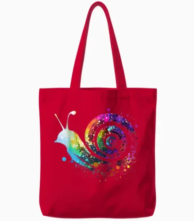 Schnecke Schnecken Lieblingstier Tier Lahme Schnecke Tote Bags - Red