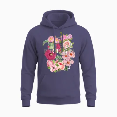 Graphique De Couleur Rose Fleurs Fraîches Unisex Hoodie - Heather Sport Dark Navy