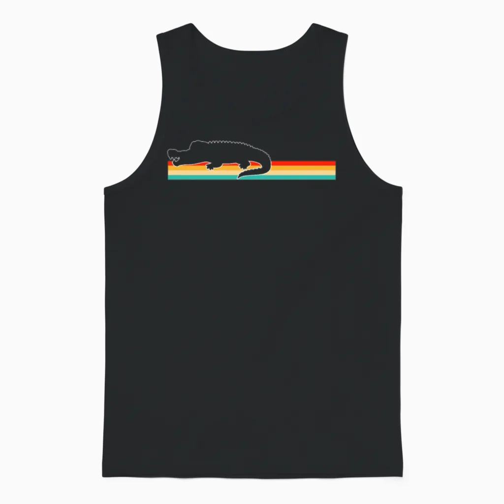 Crocodile Retro Unisex Tank Top in Black