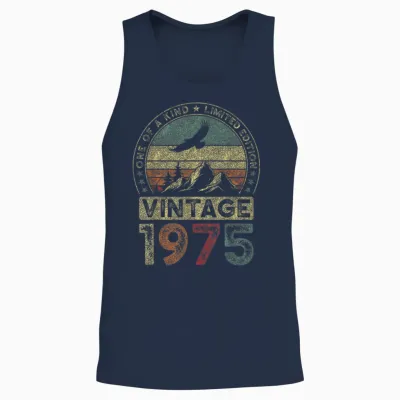 Vintage 1975, Limitierte Auflage, 51. Geburtstag, 51 Jahre Unisex Tank Top - Navy