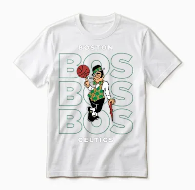 Nba - Aufgestapeltes Stadt-Logo Der Boston Celtics Unisex T-Shirt - White
