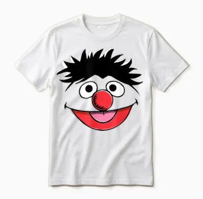 Sesame Street Ernie Retro Sketch Face Unisex T-Shirt - White