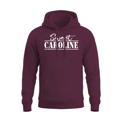 Sweet Caroline White 3 Unisex Hoodie - Maroon