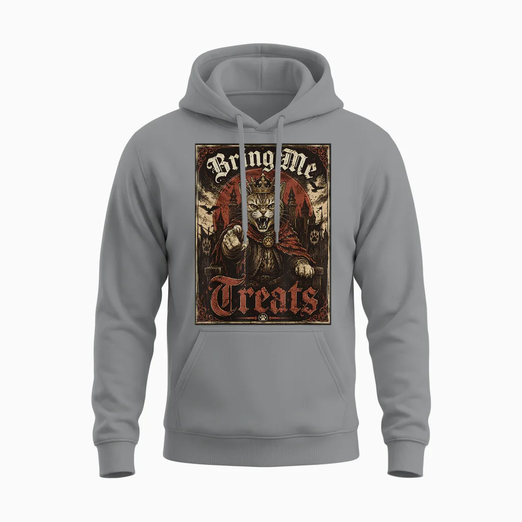 Chat Médiéval En Colère Unisex Hoodie in Sport Grey
