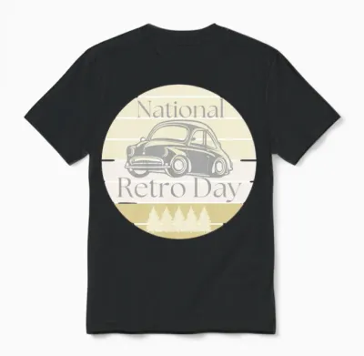 National Retro Day Unisex T-Shirt - Black