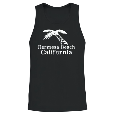 Hermosa Beach California Palm Tree Souvenirs Gifts Unisex Tank Top - Black