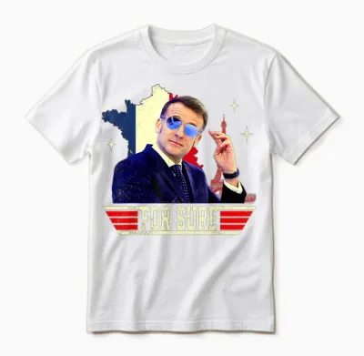 For Sure Emmanuel Macron Glasses Unisex T-Shirt - White