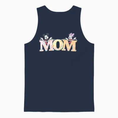 Disney Mom Mickey & Minnie Pastel Letters Family Disney Trip Unisex Tank Top - Navy