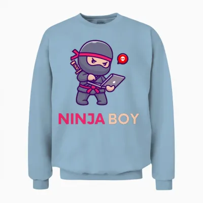 Ninja Boy Unisex Sweatshirt - Light Blue