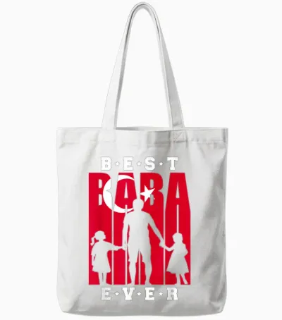 Baba Türk Bayragi Baba Dogum Günü Hediyesi Türkischer Vater Tote Bags - White