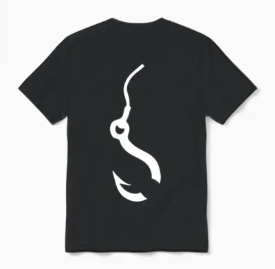 Fishing Hook Funny Unisex T-Shirt - Black