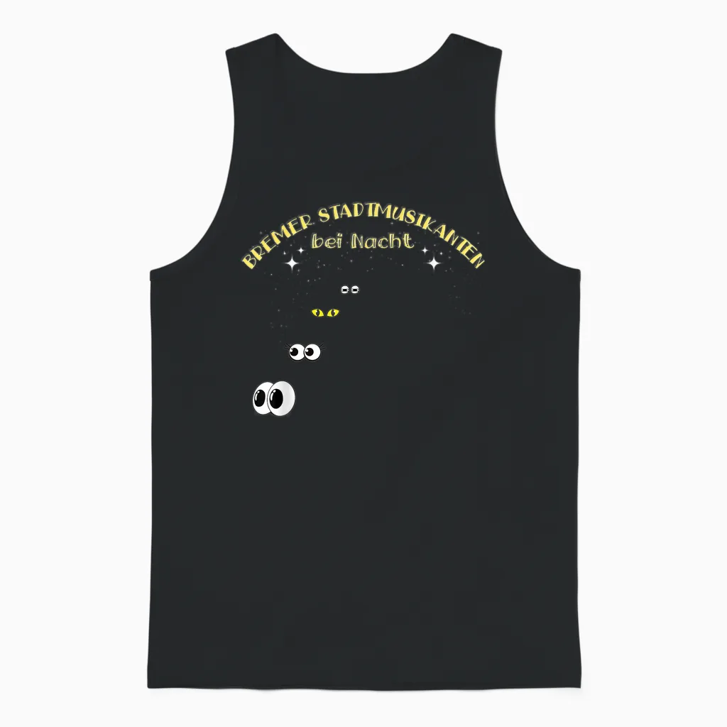 Bremer Stadtmusikanten Bei Nacht T-Shirt, Black Unisex Tank Top in Black