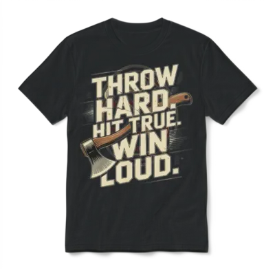 Axe Throwing League Throw Hard Hit True Unisex T-Shirt - Black