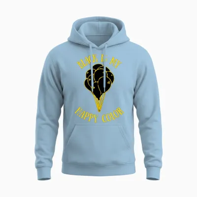 Black Is My Happy Color Unisex Hoodie - Light Blue