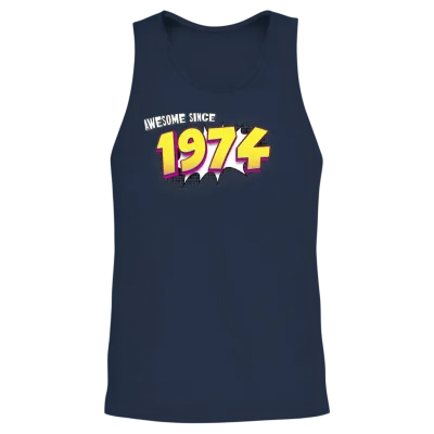 Retro 49th Birthday in Pop Art Comic Book Style Unisex Tank Top - Navy