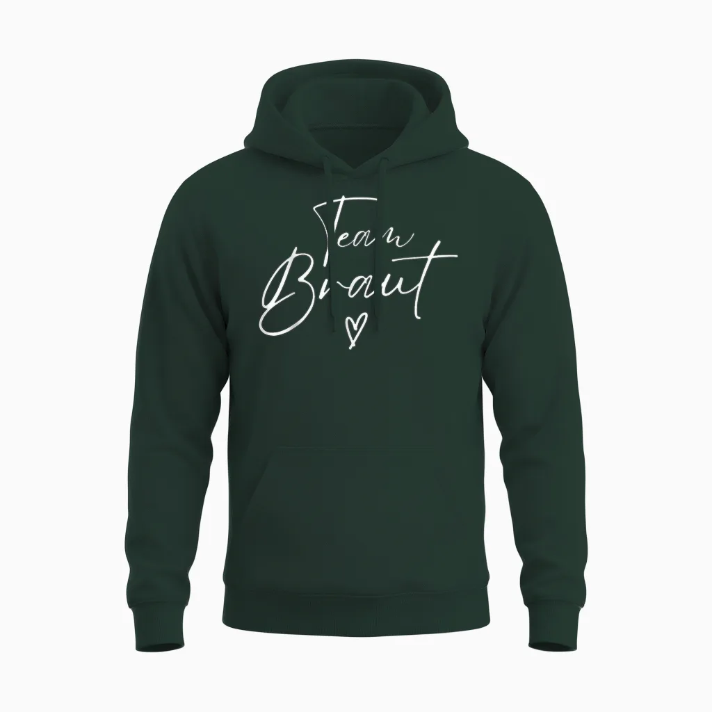 Jga Bride Team Bride Stag Night Subtle Heart Unisex Hoodie in Forest