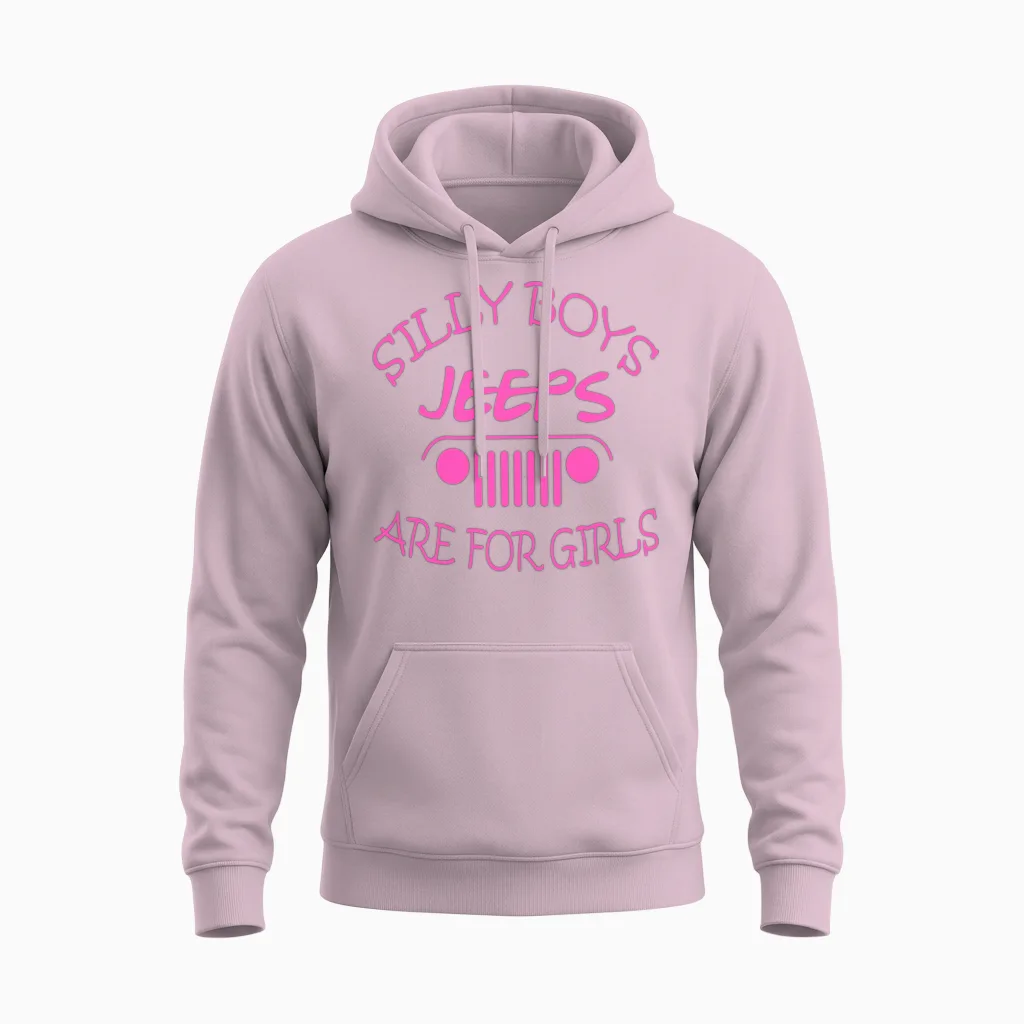 Jeep - Silly Boys Jeeps Are for Girls Unisex Hoodie in Light Pink