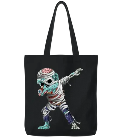 Dabbing Mummy Zombie Halloween Costume Zombie Dab Tote Bags - Black