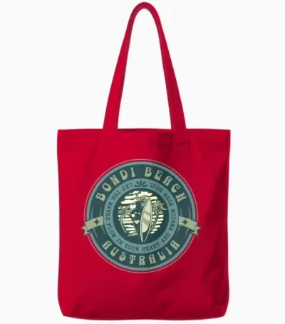Bondi Beach Surfer Girl Tote Bags - Red