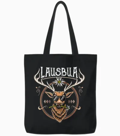 Lausbua T-Shirt Herren Trachtenshirt Kinder Trachten Tote Bags - Black