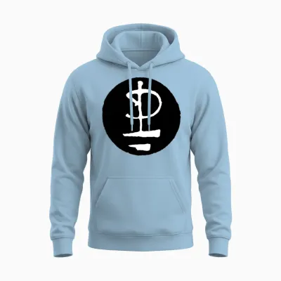 Pink Floyd Logo Black and White Unisex Hoodie - Light Blue