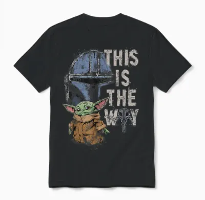 Star Wars the Mandalorian and Grogu This Is the Way Graphic Unisex T-Shirt - Black