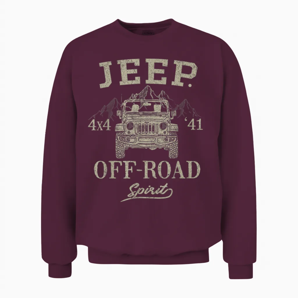 Jeep 4x4 off Road Spirit Unisex Sweatshirt in Maroon