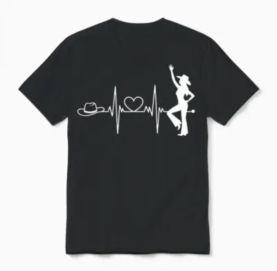 Line Dance Women's T-Shirt with Sayings Western Country Dance Dancer Unisex T-Shirt - Black