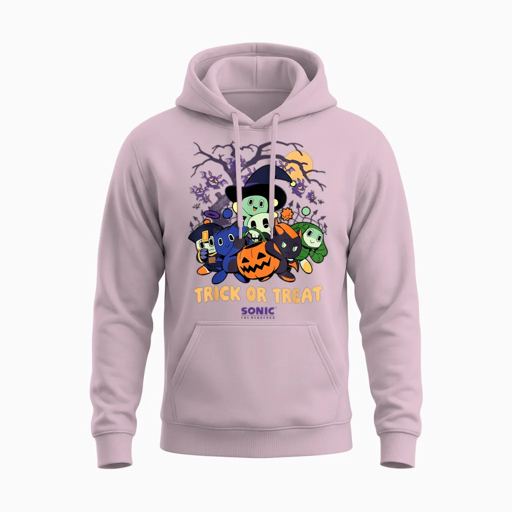Sonic the Hedgehog - Chao Tales Halloween Trick or Treat Unisex Hoodie in Light Pink