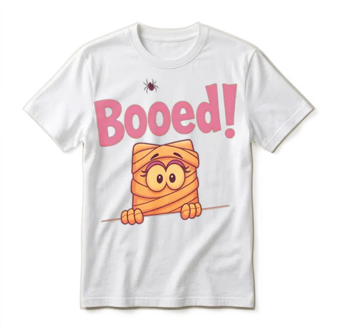 Cute Mummy Halloween Comic Design Unisex T-Shirt - White