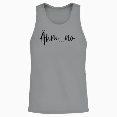 T-Shirt with German Text 'ähm Nö' (german Language), White, S Unisex Tank Top - Sport Grey
