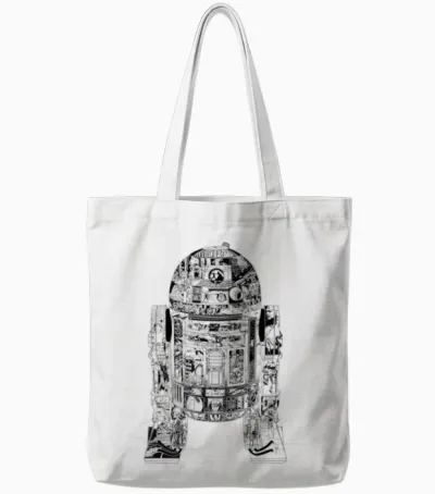Star Wars Epic R2-D2 Panel Schematics Design Tote Bags - White
