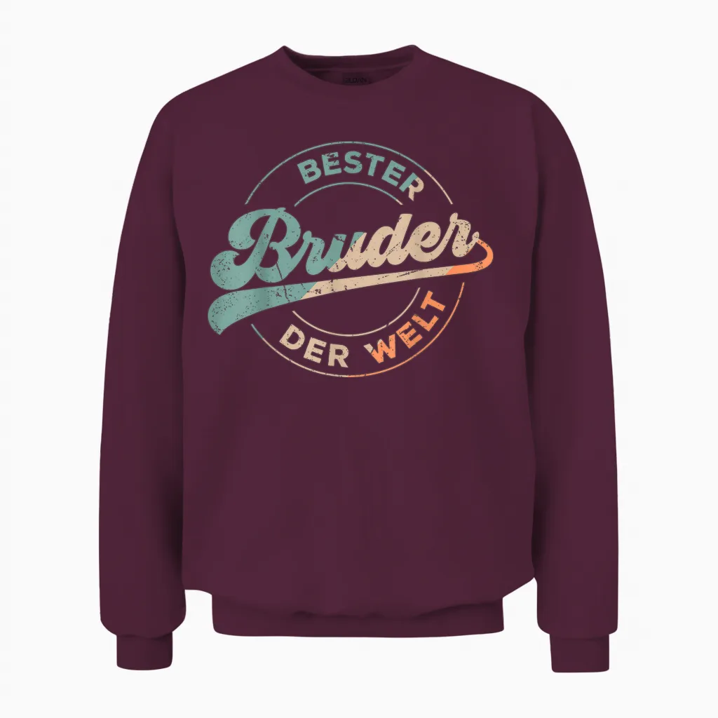 Bester Bruder Der Welt Retro Vatertag Bruder Vintage Unisex Sweatshirt in Maroon