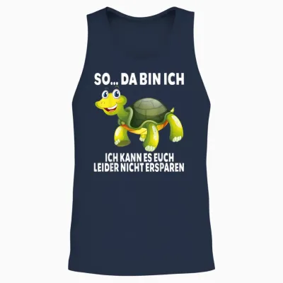So Da Bin Ich... Turtle Funny Turtles Slogan T-Shirt, Black Unisex Tank Top - Navy