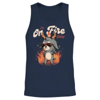 I M on Fire Today Funny Evil Creepy Baphomet Unisex Tank Top - Navy – 2