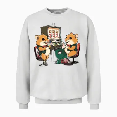 Jackpot Hamster Unisex Sweatshirt - White