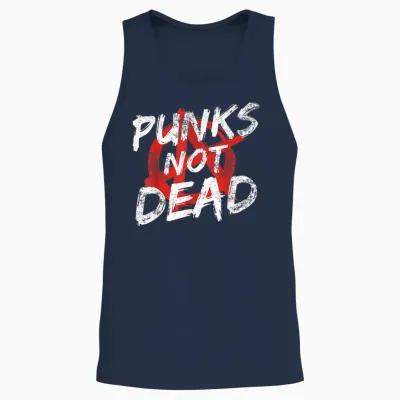 Punk Rock Pogo Anarchy Outfit for Punks + Punk Rocker Punk T-Shirt, Black Unisex Tank Top - Navy