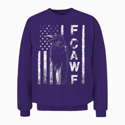 Funny F Caw F Crow with Usa Unisex Sweatshirt - Purple