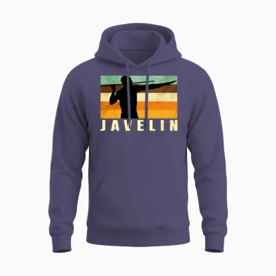 Javelin Retro Unisex Hoodie - Heather Sport Dark Navy